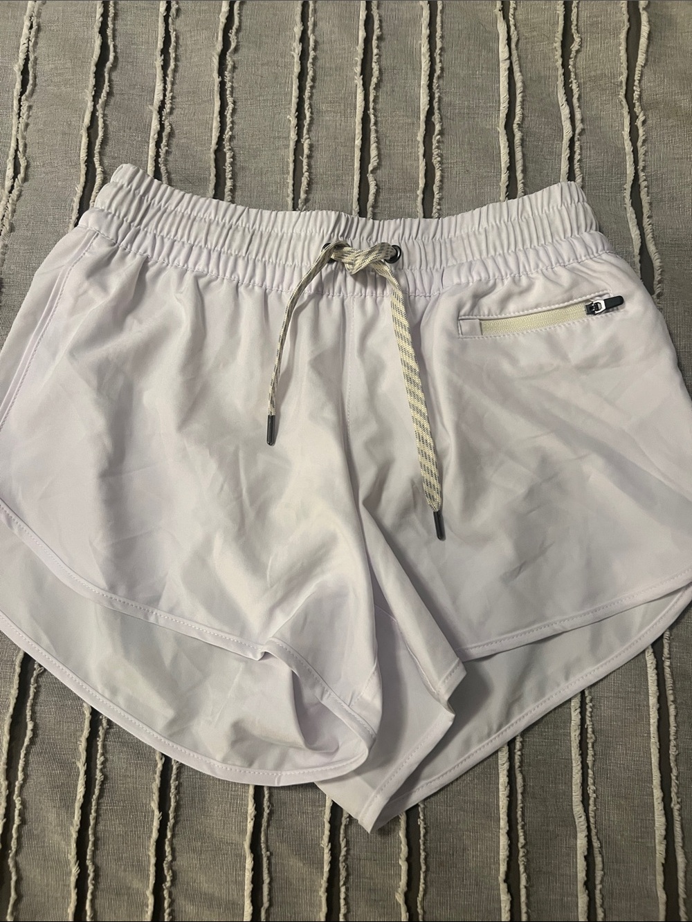 Vuori White Athletic Drawstring Running Shorts